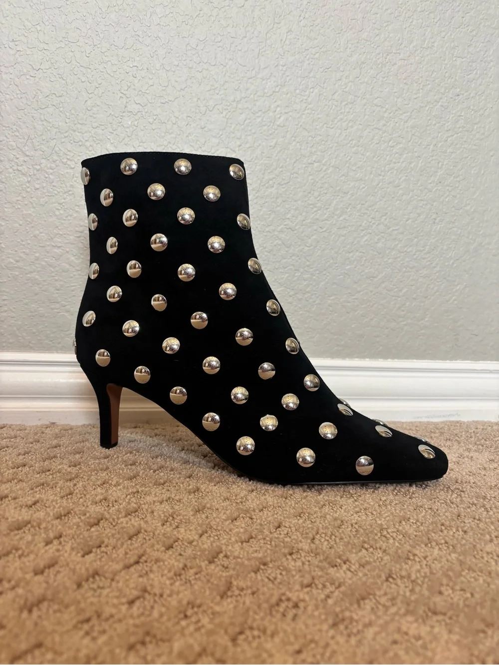 Madewell Snip-Toed Ankle Boots in Studded Suede